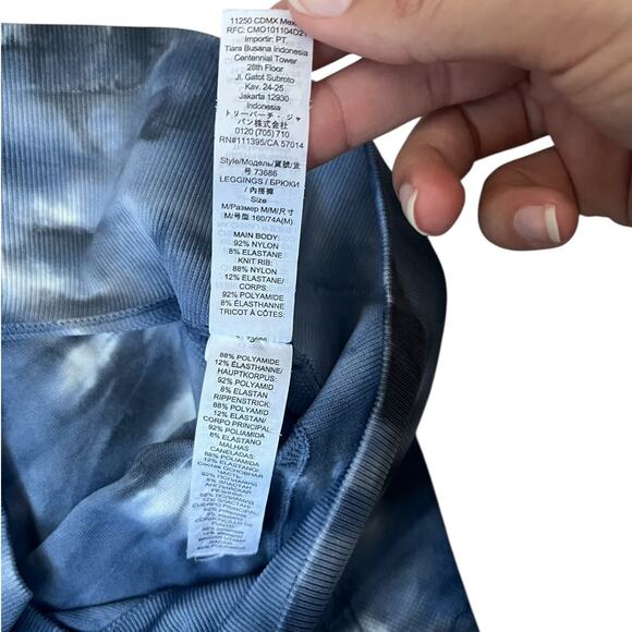 Tory Burch Sport Tie Dye Seamless 7/8 Leggings Blue High Rise Gym Workout Medium - Picture 5 of 7